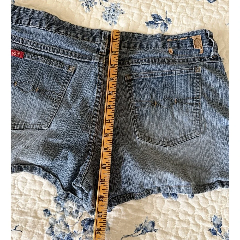 Y2K Mudd Denim Jean Shorts Women's‎ Sz 17 Fits 32W Vintage Low Rise 90's